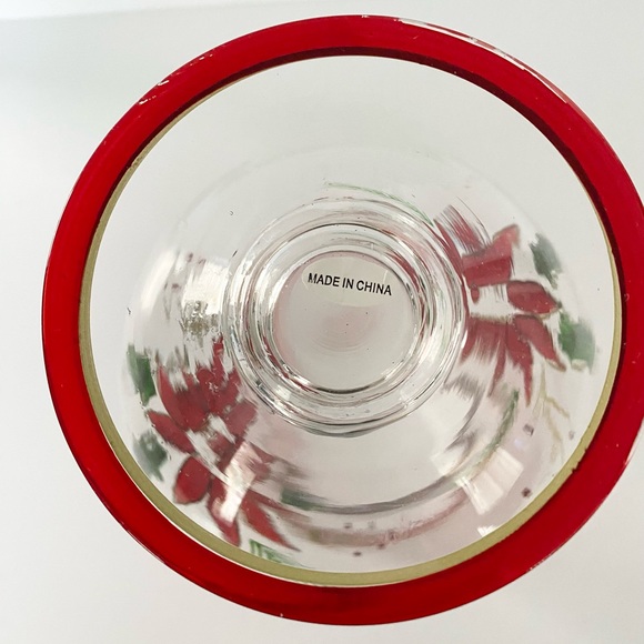 Home for the Holiday Poinsettia Christmas Hurricane Lampe Tempête Candle Holder - Picture 6 of 13